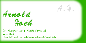 arnold hoch business card